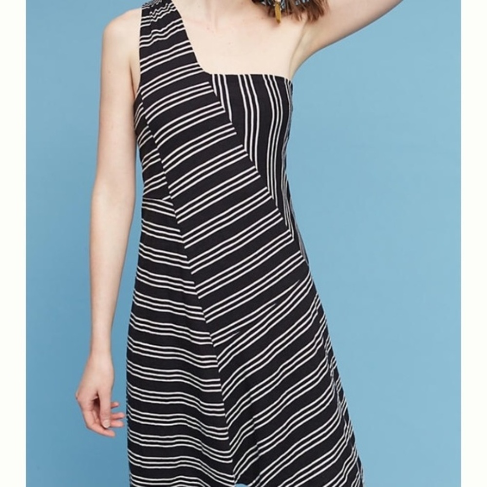 Anthropologie Maeve Moka One Shoulder dress